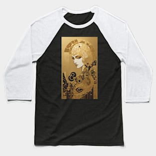 Gustav Klimt's Enigmatic Elegance: Inspired Woman in Radiant Reverie Baseball T-Shirt